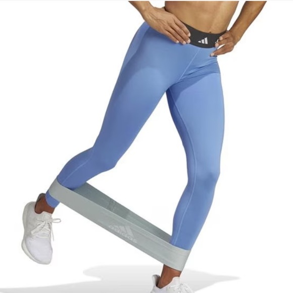 ADIDAS Women’s TechFit Training Tights 7/8 Length Blue Fusion/Carbon - Picture 3 of 5